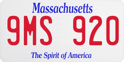 MA license plate 9MS920