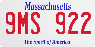 MA license plate 9MS922