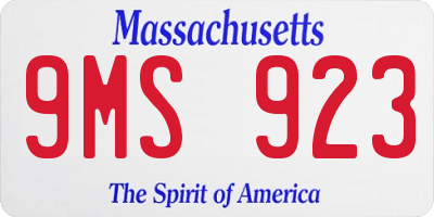 MA license plate 9MS923