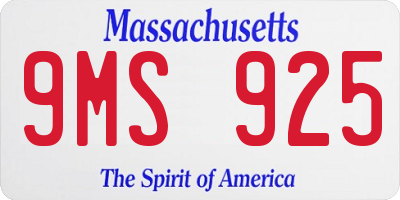 MA license plate 9MS925