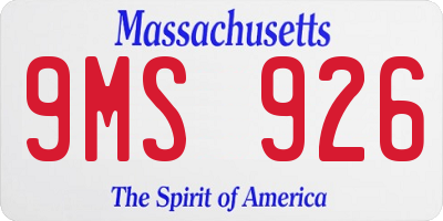 MA license plate 9MS926
