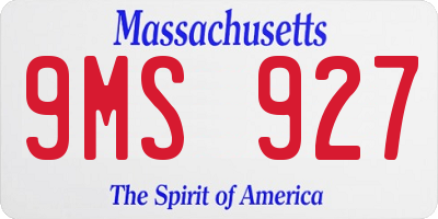 MA license plate 9MS927