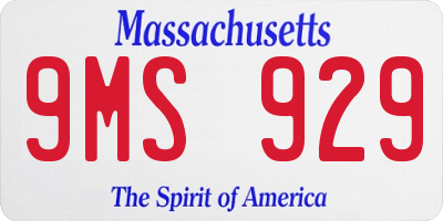 MA license plate 9MS929