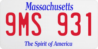 MA license plate 9MS931