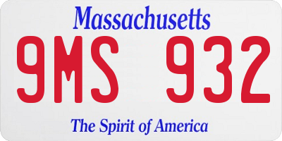 MA license plate 9MS932