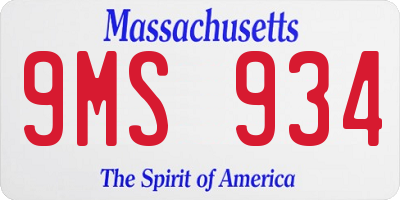 MA license plate 9MS934