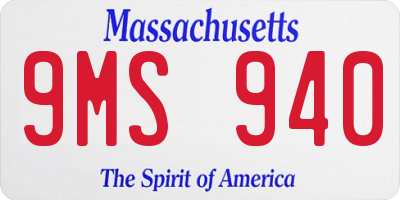 MA license plate 9MS940