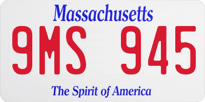 MA license plate 9MS945