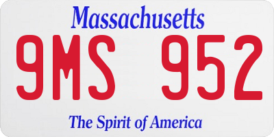 MA license plate 9MS952