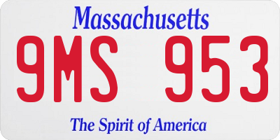 MA license plate 9MS953