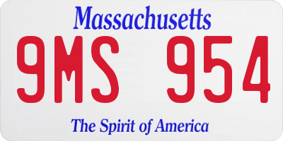 MA license plate 9MS954