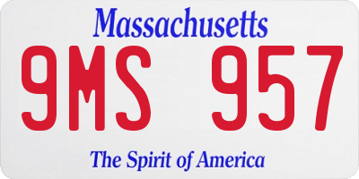 MA license plate 9MS957