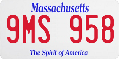 MA license plate 9MS958