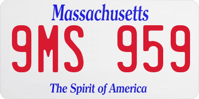 MA license plate 9MS959