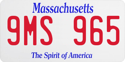 MA license plate 9MS965