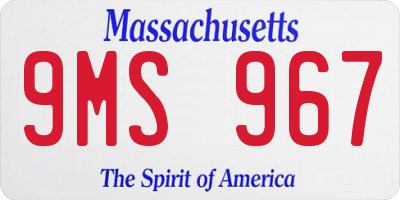 MA license plate 9MS967