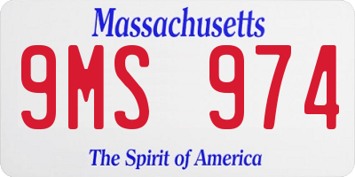 MA license plate 9MS974
