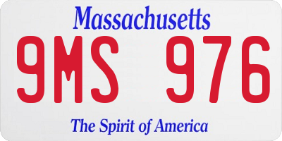 MA license plate 9MS976