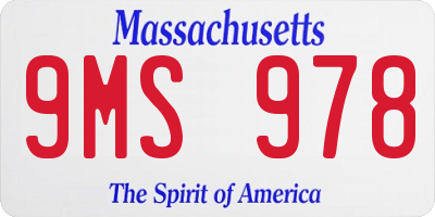 MA license plate 9MS978