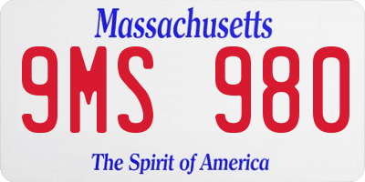 MA license plate 9MS980