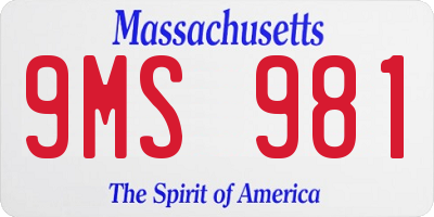 MA license plate 9MS981