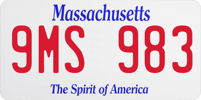 MA license plate 9MS983