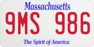 MA license plate 9MS986