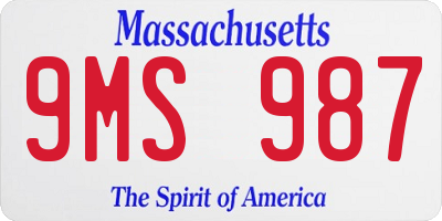 MA license plate 9MS987