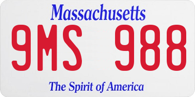 MA license plate 9MS988