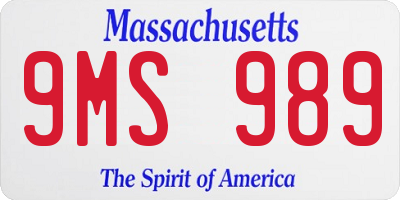 MA license plate 9MS989