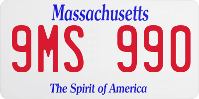 MA license plate 9MS990