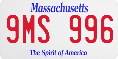 MA license plate 9MS996