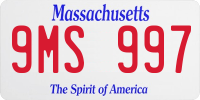 MA license plate 9MS997
