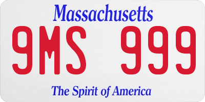 MA license plate 9MS999