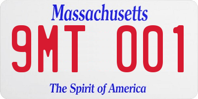 MA license plate 9MT001