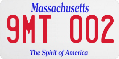MA license plate 9MT002