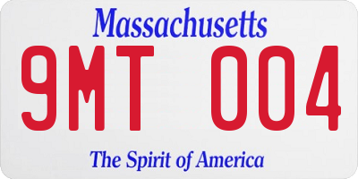 MA license plate 9MT004