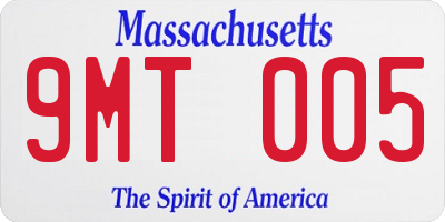 MA license plate 9MT005