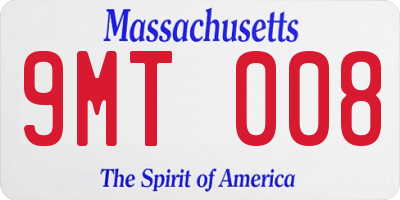 MA license plate 9MT008