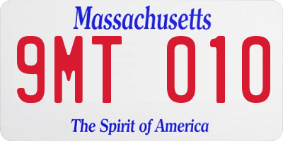 MA license plate 9MT010
