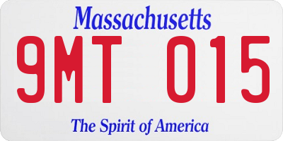 MA license plate 9MT015