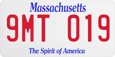 MA license plate 9MT019