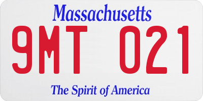 MA license plate 9MT021