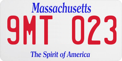 MA license plate 9MT023