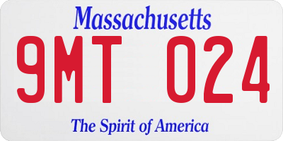 MA license plate 9MT024