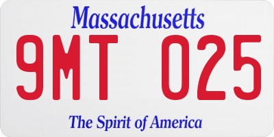 MA license plate 9MT025