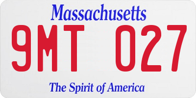 MA license plate 9MT027