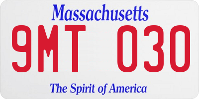 MA license plate 9MT030
