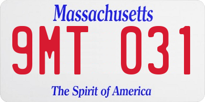 MA license plate 9MT031
