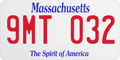 MA license plate 9MT032